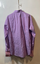 Load image into Gallery viewer, Hugo Boss Mens Purple Striped Long Sleeve Collared Dress Shirt Size 16 1/2
