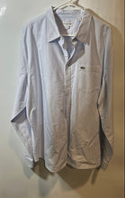 Load image into Gallery viewer, Lacoste Mens Light Blue Striped Long Sleeve Regular Fit Button-Up Shirt Size 2XL
