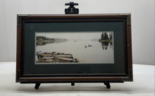 Load image into Gallery viewer, Framed Calm Northern Lake Panoramic Landscape Signed Art Print By Judy Mizell
