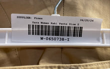 Load image into Gallery viewer, Zara Womens Khaki Pleated Front Slash Pocket Wide-Leg Dress Pants Size Small
