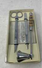 Load image into Gallery viewer, Silver-Tone Wick Trimmer Scissors Snuffer With tool Tweezers Candle Care Kit
