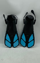 Load image into Gallery viewer, Zeeporte Blue Black 4 Piece Swim Fins Mask Tempered Glass Gear Snorkel Set
