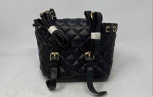 Load image into Gallery viewer, Badgley Mischka Womens Micro Black Quilted Adjustable Strap Backpack With Tag
