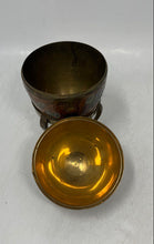 Load image into Gallery viewer, Enameled Brass Cloisonné Egg Shaped Floral Design Trinket Box With Stand
