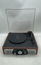 Load image into Gallery viewer, 1 By One Brown Black Portable 3 Speed Stereo Turntable Not Tested
