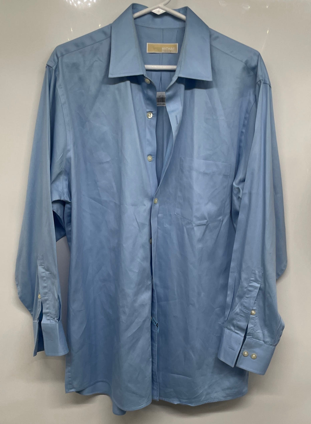 Michael Kors Mens Light Blue Cotton Long Sleeve Dress Shirt Size 16 1/2