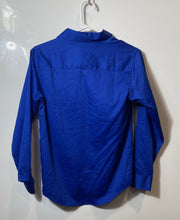 Load image into Gallery viewer, Calvin Klein Boys Blue Long Sleeve Spread Collar Sateen Dress Shirt Size 14
