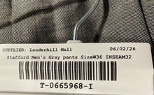 Load image into Gallery viewer, Stafford Mens Gray Pleated Front Straight Leg Dress Pants Size W36/Inseam32
