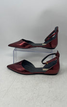 Load image into Gallery viewer, Franco Sarto Womens Racer Dark Red Pointed Toe Ankle Strap D'Orsay Flats Sz 8.5M
