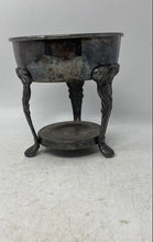 Load image into Gallery viewer, Vintage Silver-Tone Metal Footed Coffee Carafe Warming Stand Collectible
