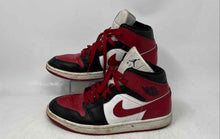 Load image into Gallery viewer, Nike Womens Air Jordan 1 Mid White Red Black Lace-Up Sneaker Shoes Size 10
