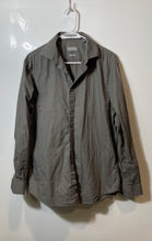 Load image into Gallery viewer, Michael Kors Mens Gray Geometric Printed Cotton Slim Fit Dress Shirt Size L
