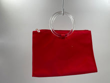 Load image into Gallery viewer, Escada Beaute Womens Red Clear Double Ring Handle Zipper Cosmetic Bag
