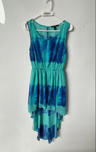Load image into Gallery viewer, Forever 21 Womens Blue Green Tie-Dye Sleeveless Fit &amp; Flare Dress Size Small
