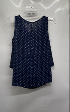 Load image into Gallery viewer, New York &amp; Company Womens Blue And White Polka Dot 3/4 Sleeve Blouse Top Size XS

