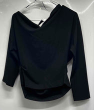 Load image into Gallery viewer, Zara Womens Black Cowl Neck 3/4 Sleeve Stretch Pullover Blouse Top Size Large
