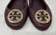 Load image into Gallery viewer, Authentic Tory Burch Womens Burgundy Slip-On Ballet Flats Size 8M Damaged

