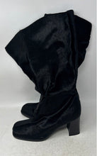 Load image into Gallery viewer, Regina Romero Womens Black Leather Block Heel Side Zip Knee High Boots Size 8.5
