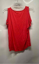 Load image into Gallery viewer, Michael Kors Womens Red Short Cold Shoulder Sleeve V-Neck Blouse Top Size S

