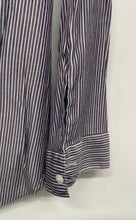 Load image into Gallery viewer, Express Womens Blue Multi Striped Long Sleeve Two Pockets Button-Up Shirt Size L
