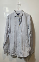 Load image into Gallery viewer, Polo Ralph Lauren Mens White Blue Striped Cotton Dress Shirt Size 16 With Tag
