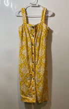 Load image into Gallery viewer, Ann Taylor Womens White Yellow Floral Sleeveless Button Front Shift Dress Size 2
