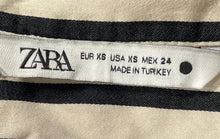 Load image into Gallery viewer, Zara Womens Beige Black Striped Long Sleeve Collared Button-Up Shirt Size XS
