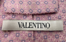 Load image into Gallery viewer, Valentino Mens Pink Geometric Print Silk Adjustable Long Formal Designer Tie
