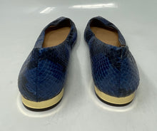Load image into Gallery viewer, Authentic Tory Burch Womens Bedford Blue Snakeskin Print Ballet Flats Size 6 M
