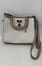 Load image into Gallery viewer, Guess Womens Beige White Signature Print Shoulder Crossbody Handbag

