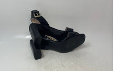 Load image into Gallery viewer, Zara Womens Black Leather Open Toe Block Ankle Strap Heels Size 40
