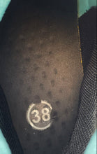 Load image into Gallery viewer, Mens Blue Black Glitter Lace-Up High Top Soccer Cleats Size EUR 38
