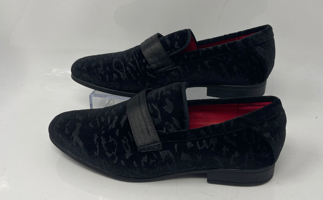 Bruno Marc Mens Black Textured Round Toe Slip-On Loafer Shoes Size 6