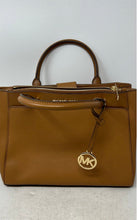 Load image into Gallery viewer, Michael Kors Womens Gibson Brown Saffiano Leather Double Handle Satchel Bag
