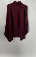 Load image into Gallery viewer, Alfani Womens Wine Long Sleeve Turtleneck Pullover Poncho Sweater Size Small

