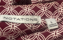 Load image into Gallery viewer, Notations Womens Red Floral Roll-Tab Sleeve Button Front Blouse Top Size L

