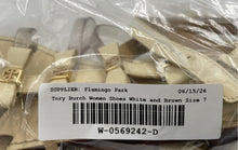 Load image into Gallery viewer, Authentic Tory Burch Womens Beige Gladiator Sandals Size 7M Damaged Stained Worn
