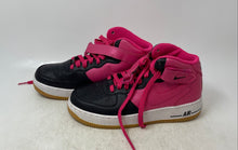 Load image into Gallery viewer, Nike Girls Air Force 1 Mid GS 518218-016 Black Vivid Pink Sneaker Shoes Sz 6.5Y
