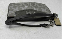 Load image into Gallery viewer, Coach Womens Madison Dotted Silver And Green Signature Charm Wristlet Wallet

