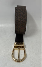 Load image into Gallery viewer, Michael Kors Womens Brown Monogram Adjustable Buckle Reversible Waist Belt
