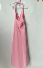 Load image into Gallery viewer, Zara Womens Pink Sleeveless Halter Neck Side Zip Midi A-Line Dress Size Small
