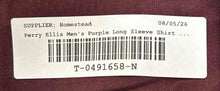 Load image into Gallery viewer, Perry Ellis Mens Burgundy Cotton Slim-Fit Long Sleeve Button-Up Shirt Size L

