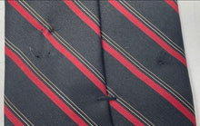 Load image into Gallery viewer, Christian Dior Mens Black Red Striped Embroidered Logo Adjustable Designer Tie
