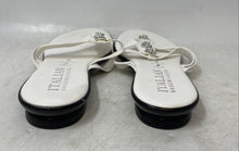Load image into Gallery viewer, Italian Shoemakers Womens White Rhinestone Slip-On Thong Sandals Size 8
