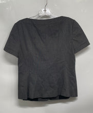 Load image into Gallery viewer, Ann Taylor Womens Gray Printed Short Sleeve Button Front Blouse Top Size 6
