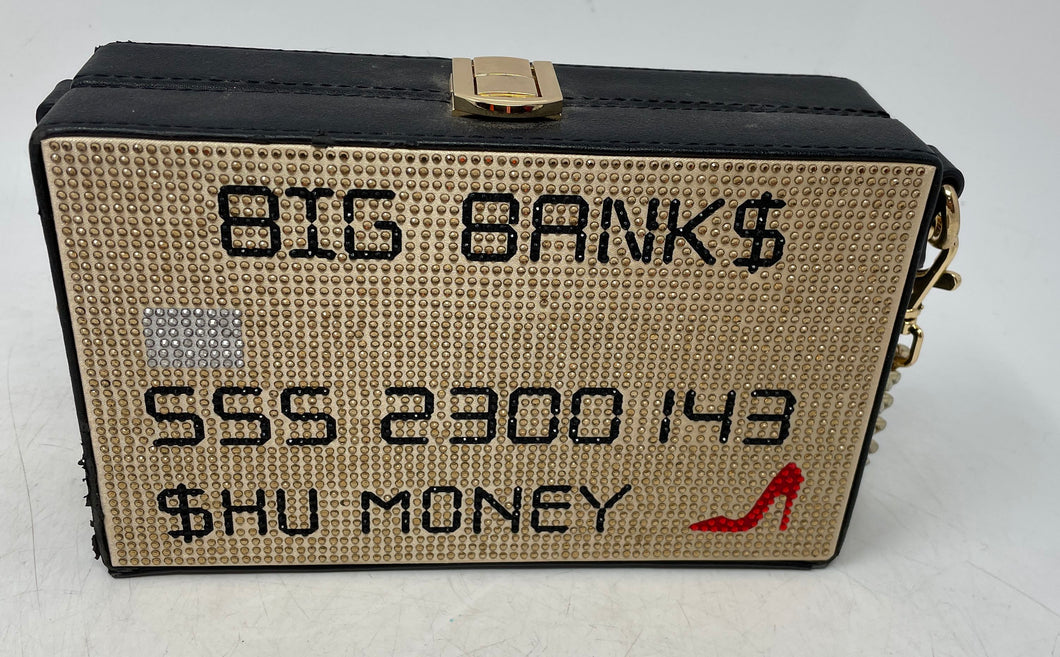 Aldo Womens Black Gold Ulauri Adjustable Chain Strap Crossbody Bag