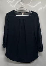 Load image into Gallery viewer, J.Crew Womens Black 3/4 Sleeve Round Neck Pullover Blouse Top Size XXS
