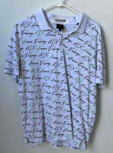 Load image into Gallery viewer, Armani Exchange Mens White Logo Print Spread Collar Short Sleeve Polo Shirt XL

