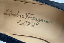 Load image into Gallery viewer, Authentic Salvatore Ferragamo Womens Black Block Pump Heels Size 9.5 B Damaged
