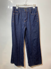 Load image into Gallery viewer, Zara Womens Blue Cotton Dark Wash 5-Pocket Design Wide-Leg Jeans Size 6
